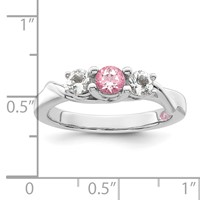 Survivor Collection Sterling Silver Rhodium-plated White and Pink Topaz Joanna Ring view 5
