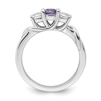 Survivor Collection Sterling Silver Rhodium-plated White and Purple Topaz Joanna Ring view 2