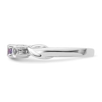 Survivor Collection Sterling Silver Rhodium-plated White and Purple Topaz Joanna Ring view 3
