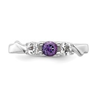 Survivor Collection Sterling Silver Rhodium-plated White and Purple Topaz Joanna Ring view 4
