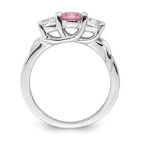 Survivor Collection Sterling Silver Rhodium-plated White and Pink Topaz Joanna Ring view 2