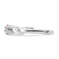 Survivor Collection Sterling Silver Rhodium-plated White and Pink Topaz Joanna Ring view 3