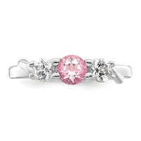 Survivor Collection Sterling Silver Rhodium-plated White and Pink Topaz Joanna Ring view 4