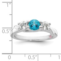 Survivor Collection Sterling Silver Rhodium-plated White and Blue Topaz Joanna Ring view 2