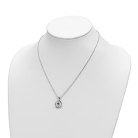 Survivor Collection Sterling Silver Rhodium-plated White and Purple Topaz Runzi Necklace with 2 Inch Extender, 16" view 3