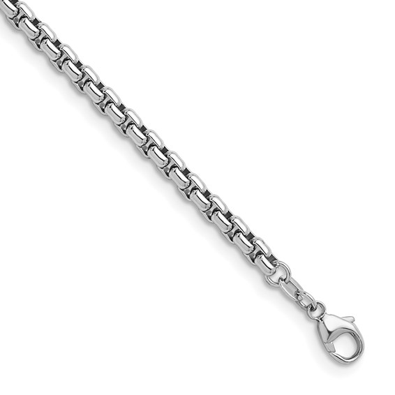 Herco Sterling Silver Rhodium-plated 4.0mm Box 22 Inch Chain