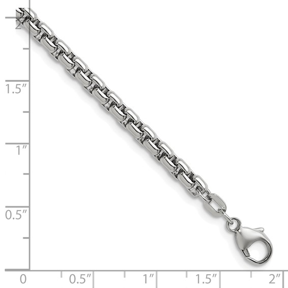 Herco Sterling Silver Rhodium-plated 5.0mm Box 20 Inch Chain