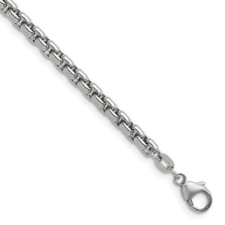 Herco Sterling Silver Rhodium-plated 5.0mm Box 8 Inch Chain