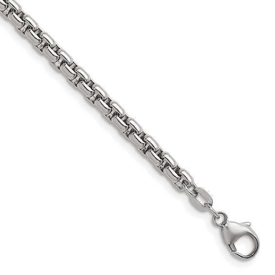 Herco Sterling Silver Rhodium-plated 5.0mm Box 8 Inch Chain