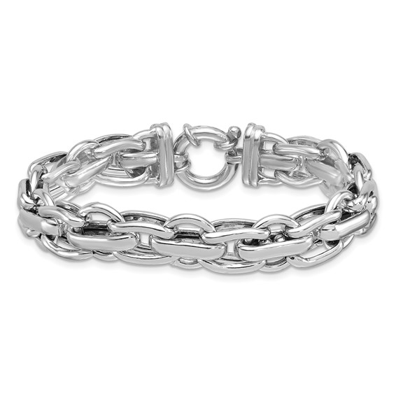 Herco Sterling Silver Rhodium-plated Polished Fancy Link Bracelet