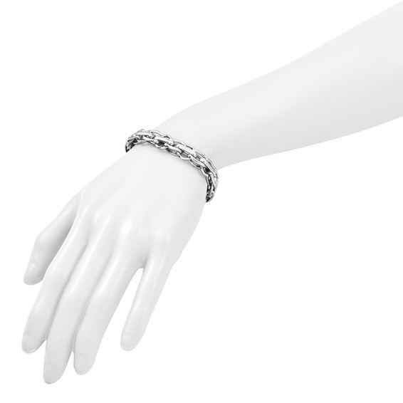 Herco Sterling Silver Rhodium-plated Polished Fancy Link Bracelet