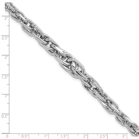 Herco Sterling Silver Rhodium-plated Polished Graduated Link Bracelet