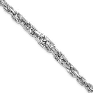 Herco Sterling Silver Rhodium-plated Polished Graduated Link Bracelet