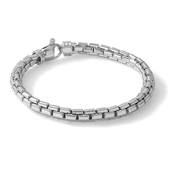 Herco Sterling Silver Rhodium-plated Fancy Link Bracelet