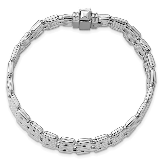 Herco Sterling Silver Rhodium-plated Polished Fancy Link Bracelet