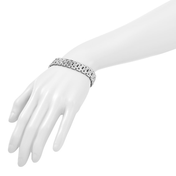 Herco Sterling Silver Rhodium-plated Polished Fancy Link Bracelet