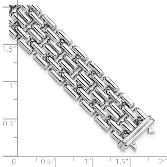 Herco Sterling Silver Rhodium-plated Polished Fancy Link Bracelet