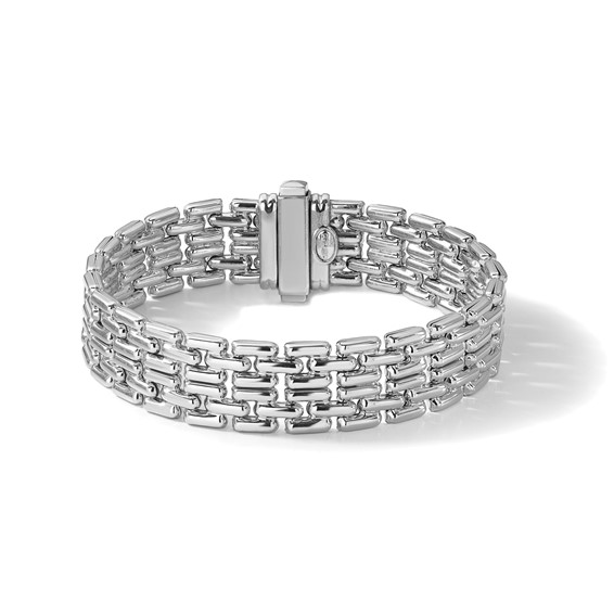 Herco Sterling Silver Rhodium-plated Polished Fancy Link Bracelet