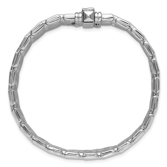 Herco Sterling Silver Rhodium-plated Polished Fancy Link Bracelet