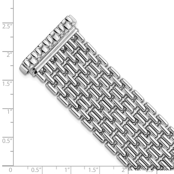 Herco Sterling Silver Rhodium-plated Polished Fancy Link Bracelet