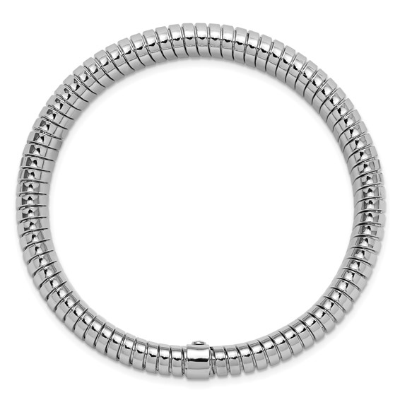 Herco Sterling Silver Rhodium-plated Polished Fancy Stretch Bracelet
