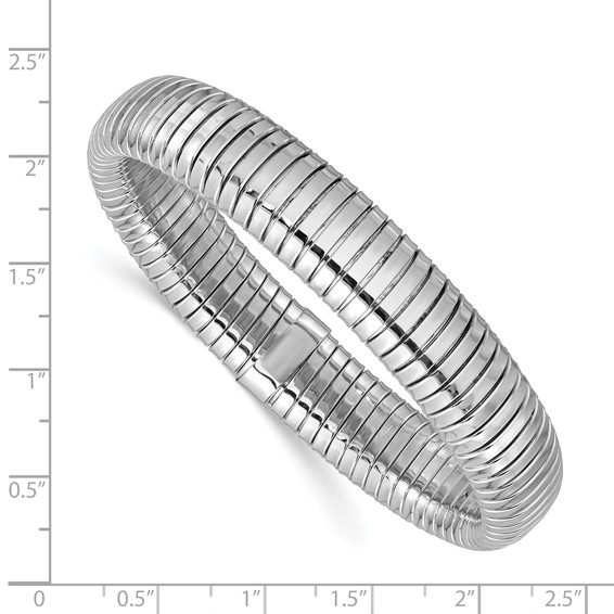 Herco Sterling Silver Rhodium-plated Polished Fancy Stretch Bracelet