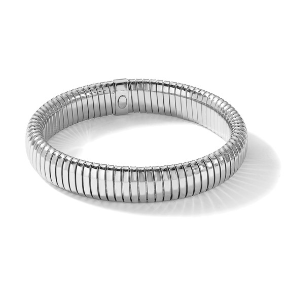 Herco Sterling Silver Rhodium-plated Polished Fancy Stretch Bracelet