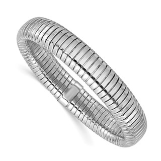 Herco Sterling Silver Rhodium-plated Polished Fancy Stretch Bracelet