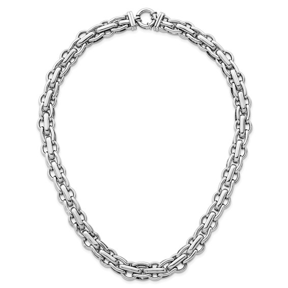 Herco Sterling Silver Rhodium-plated Polished Fancy Link Necklace