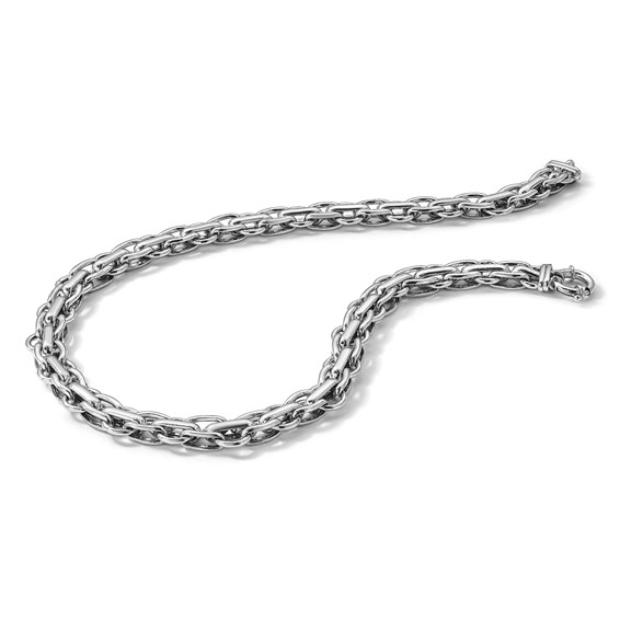 Herco Sterling Silver Rhodium-plated Polished Fancy Link Necklace