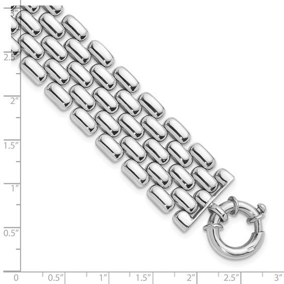 HERCO Sterling Silver 24mm 5 Row Fancy Bracelets