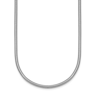 Herco Sterling Silver Rhodium-plated 2.4mm Snake 22 Inch Chain