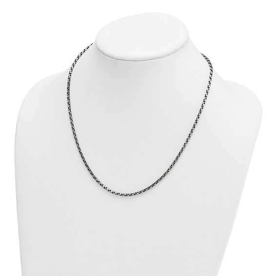 Herco Sterling Silver Antiqued and Satin Twisted Box Chain