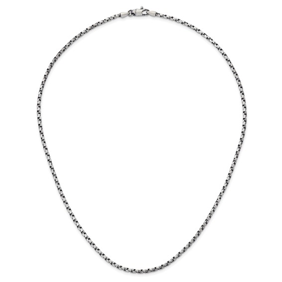 Herco Sterling Silver Antiqued and Satin Twisted Box Chain