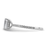 14K White Gold 1.38 Carat Certified Lab Grown Diamond VS+ F+ Emerald Complete Solitaire Ring with Flair Engagement view 3