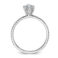 14K White Gold 1.38 Carat Certified Lab Grown Diamond VS SI+ G+ Marquise Complete Solitaire Ring with Flair Engagement view 2