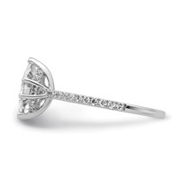 14K White Gold 1.38 Carat Certified Lab Grown Diamond VS SI+ G+ Marquise Complete Solitaire Ring with Flair Engagement view 3
