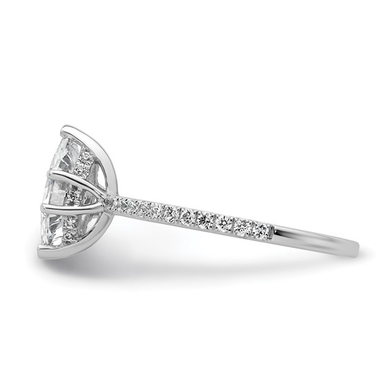 14k White Gold 1 3/8 carat Certified Lab Grown Diamond VS/SI+ G+ Marquise Complete Solitaire with Flair Engagement Ring