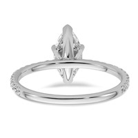 14K White Gold 1.38 Carat Certified Lab Grown Diamond VS SI+ G+ Marquise Complete Solitaire Ring with Flair Engagement view 5