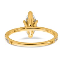 14K Yellow Gold 1.38 Carat Certified Lab Grown Diamond VS SI+ G+ Marquise Complete Solitaire Ring with Flair Engagement view 5
