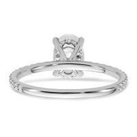 14K White Gold 1.33 Carat Certified Lab Grown Diamond VS SI+ G+ Oval Complete Solitaire Ring with Flair Engagement view 5