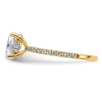 14K Yellow Gold 1.33 Carat Certified Lab Grown Diamond VS SI+ G+ Oval Complete Solitaire Ring with Flair Engagement view 3