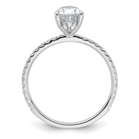 14K White Gold 1.38 Carat Certified Lab Grown Diamond VS SI+ G+ Pear Complete Solitaire Ring with Flair Engagement view 2