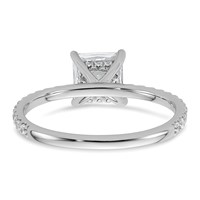 14K White Gold 1.38 Carat Certified Lab Grown Diamond VS+ F+ Princess Complete Solitaire Ring with Flair Engagement view 5