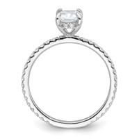 14K White Gold 1.33 Carat Certified Lab Grown Diamond VS SI+ G+ Radiant Complete Solitaire Ring with Flair Engagement view 2
