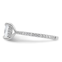 14K White Gold 1.33 Carat Certified Lab Grown Diamond VS SI+ G+ Radiant Complete Solitaire Ring with Flair Engagement view 3