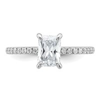 14K White Gold 1.33 Carat Certified Lab Grown Diamond VS SI+ G+ Radiant Complete Solitaire Ring with Flair Engagement view 4