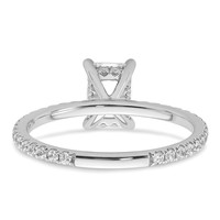 14K White Gold 1.33 Carat Certified Lab Grown Diamond VS SI+ G+ Radiant Complete Solitaire Ring with Flair Engagement view 5