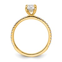 14K Yellow Gold 1.33 Carat Certified Lab Grown Diamond VS SI+ G+ Radiant Complete Solitaire Ring with Flair Engagement view 2