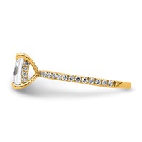 14K Yellow Gold 1.33 Carat Certified Lab Grown Diamond VS SI+ G+ Radiant Complete Solitaire Ring with Flair Engagement view 3